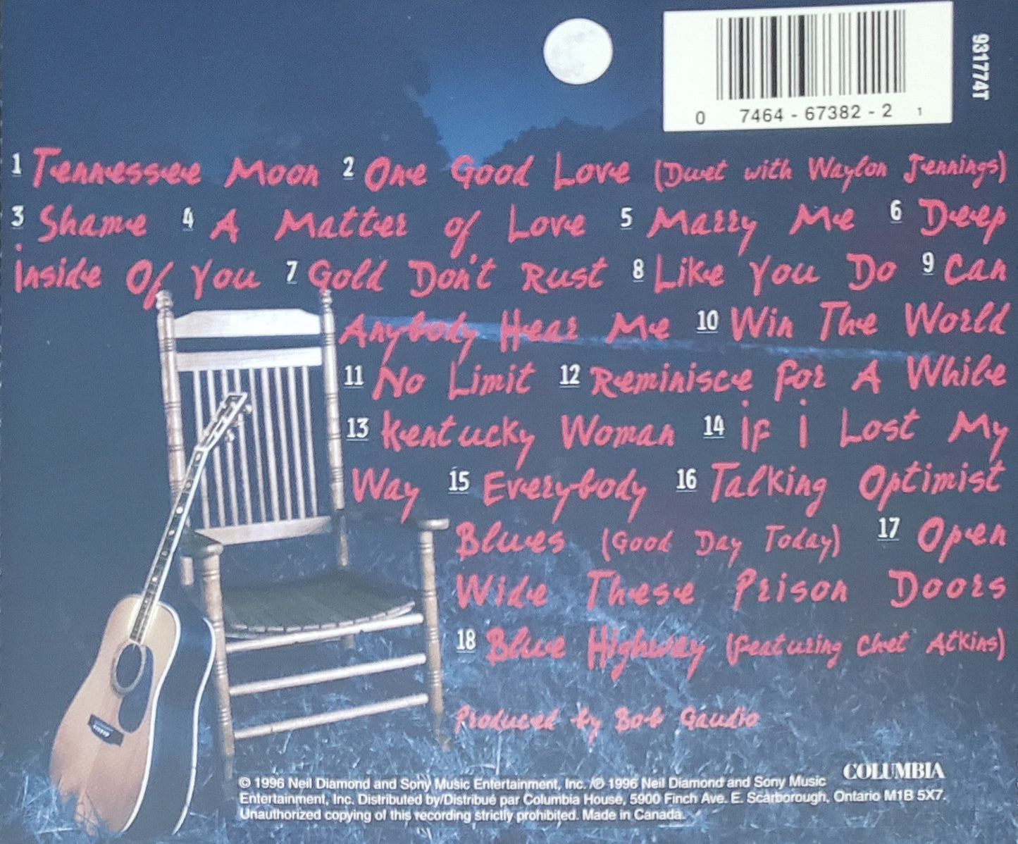 Neil Diamond, "Tennessee Moon" (CD Album)