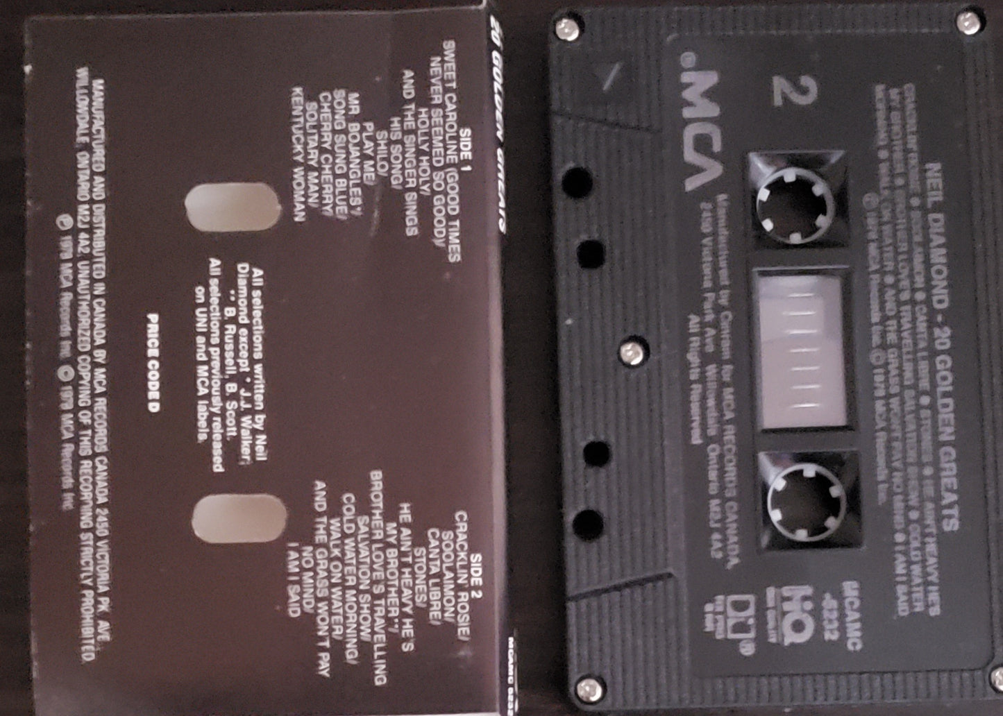 Neil Diamond" 20 Golden Great"s (Audio Cassette Tape)