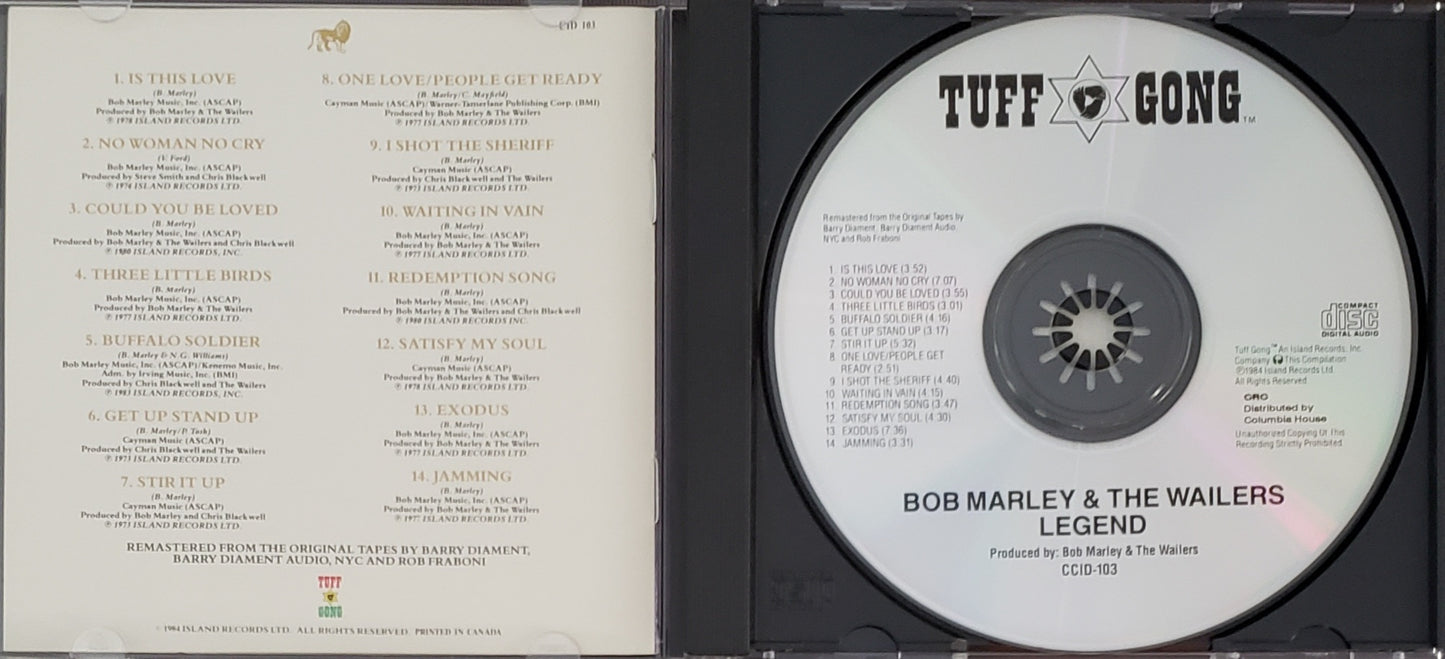 Bob Marley And The Wailers "Legend"(CD Album)