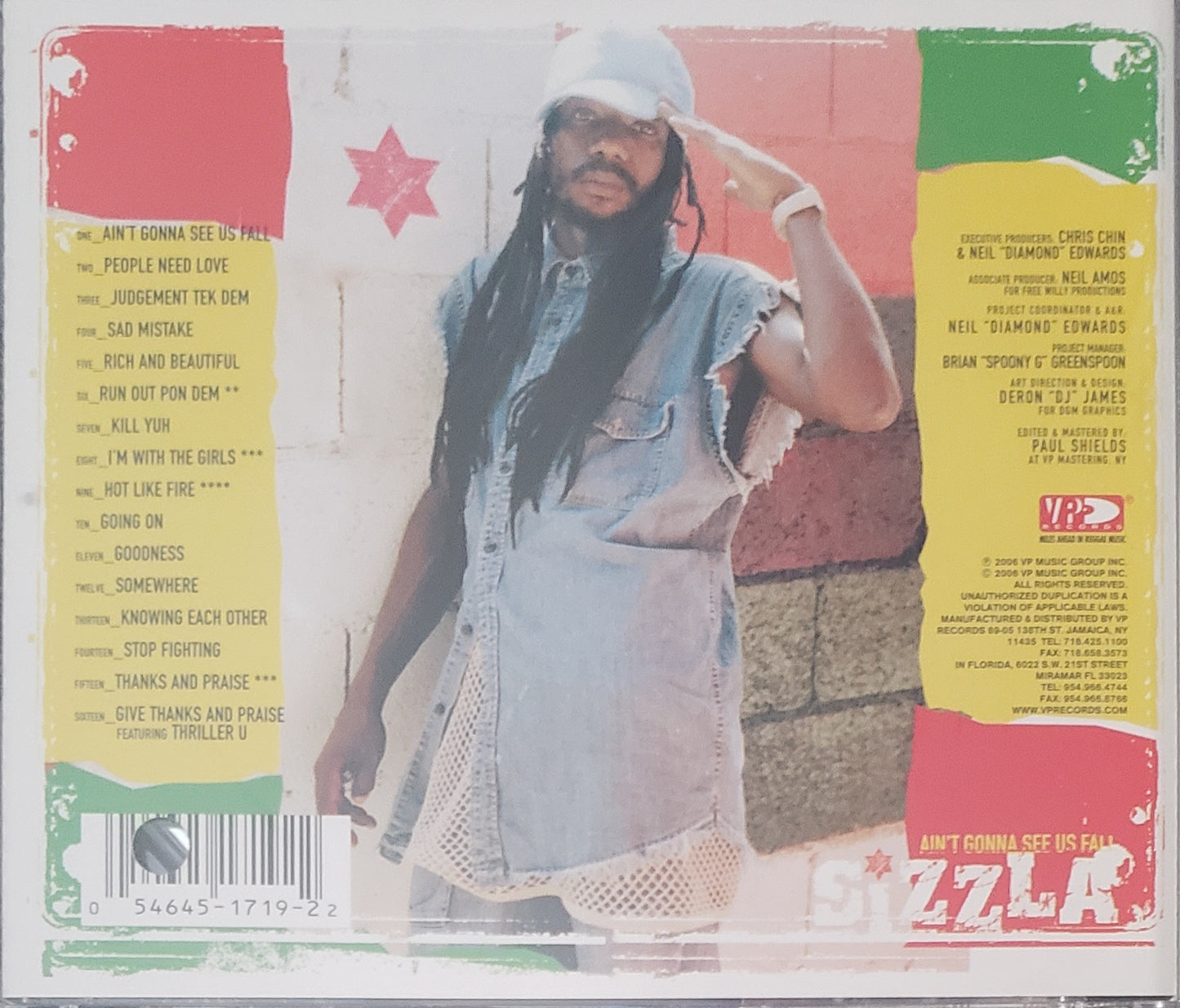 SIZZLA "Ain't Gonna See Us Fall" (CD Album)