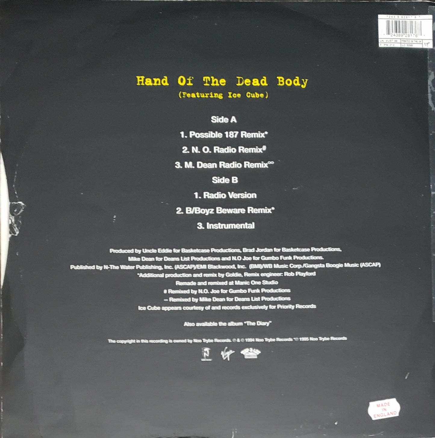 SCARFACE "Hand Of The Dead Body"(12" Vinyl) RARE!!