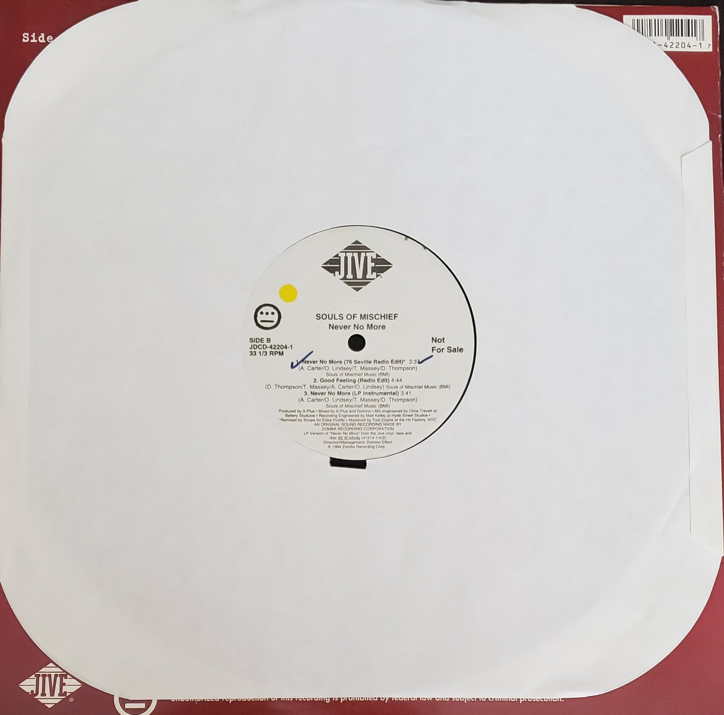 Souls of Mischief "Never No More/Make Your Mind Up (12"Vinyl) VINTAGE-RARE!!