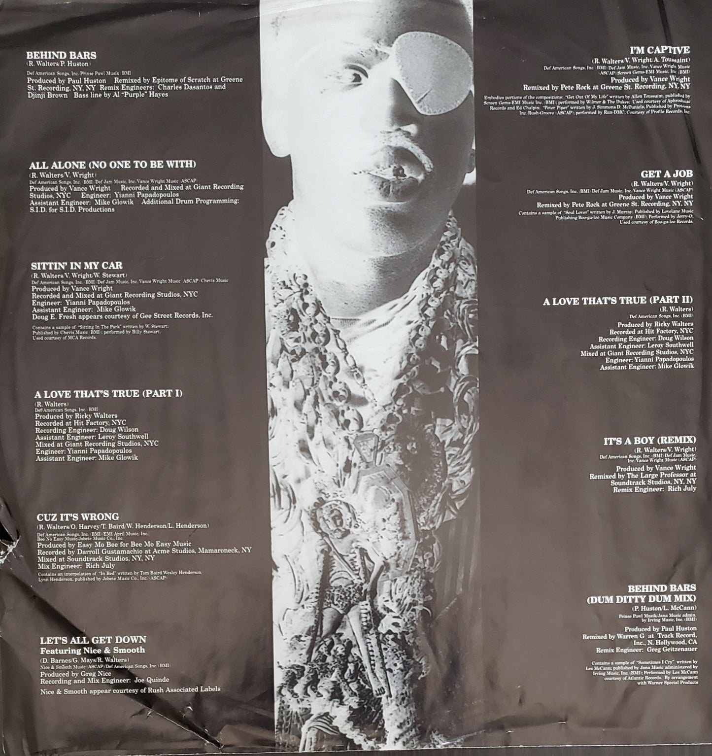 Slick Rick "Behind Bars" (LP Vinyl Album) VINTAGE-RARE!!