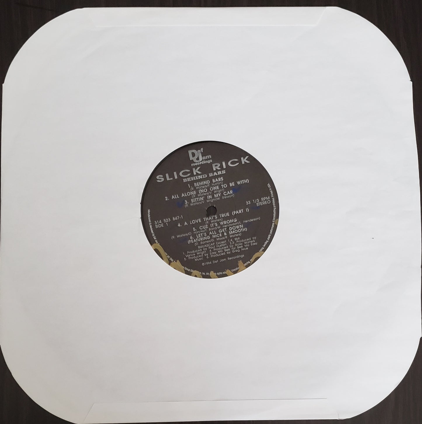 Slick Rick "Behind Bars" (LP Vinyl Album) VINTAGE-RARE!!