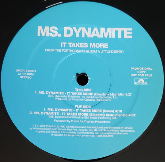 Ms Dynamite / It Takes More (12" Vinyl)RARE!!