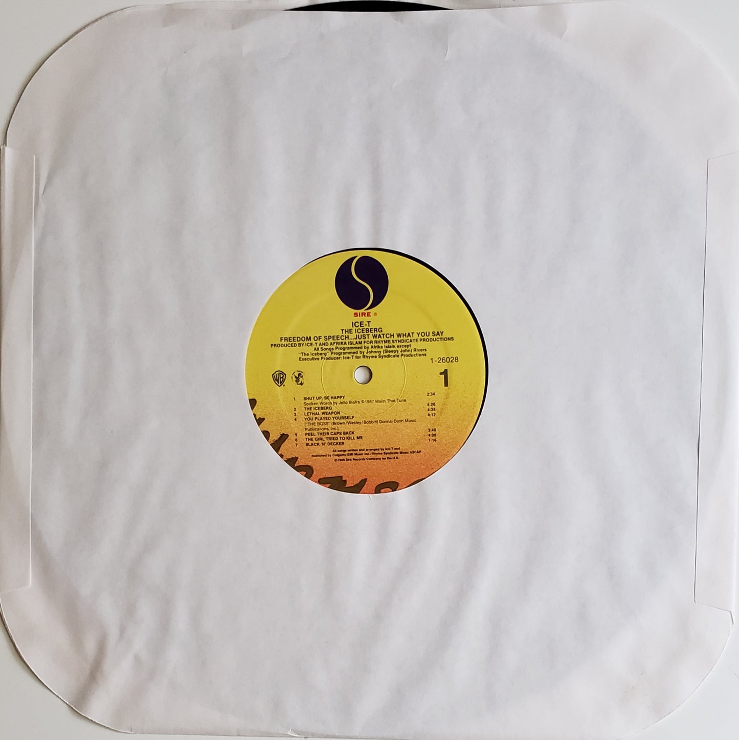 ICE-T "The Iceburg / Freedom Of Speech"Just Watch What You Say (LP Vinyl Album)Vintage!!