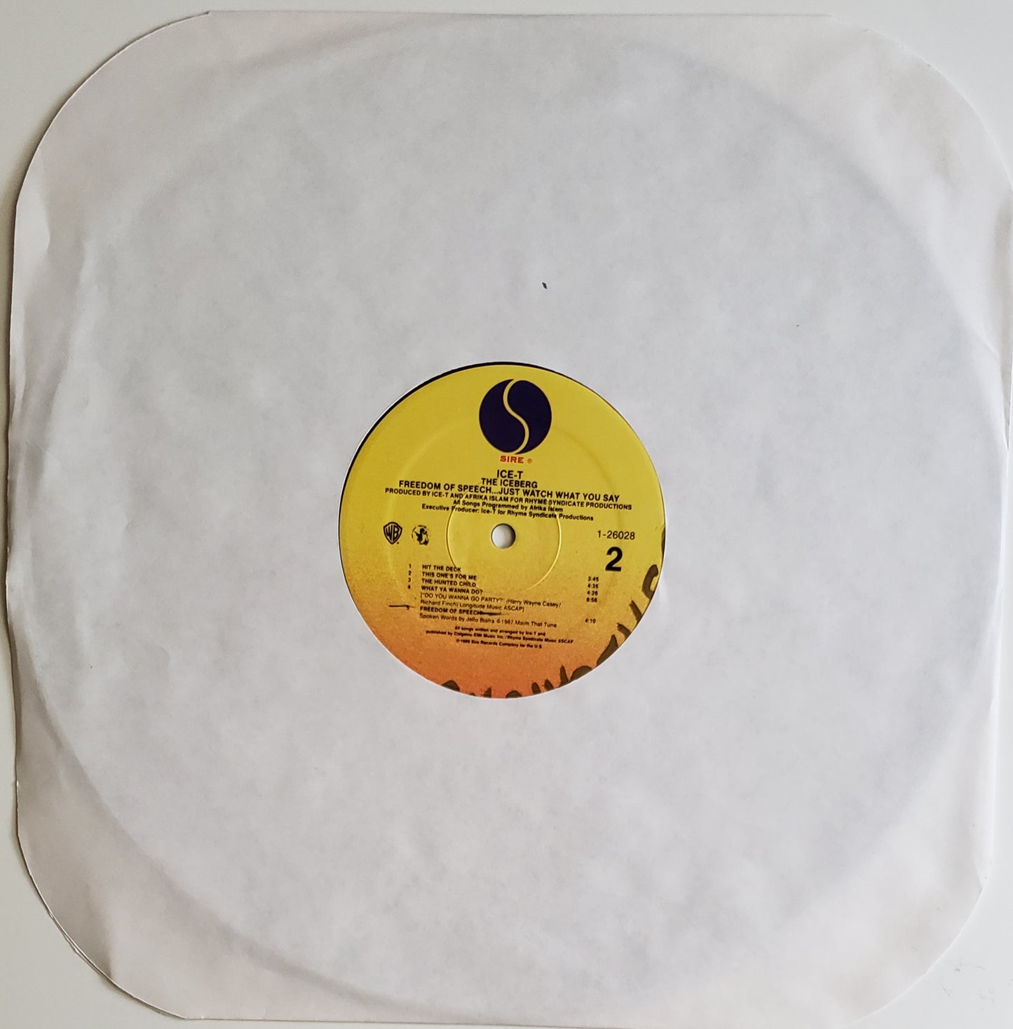 ICE-T "The Iceburg / Freedom Of Speech"Just Watch What You Say (LP Vinyl Album)Vintage!!