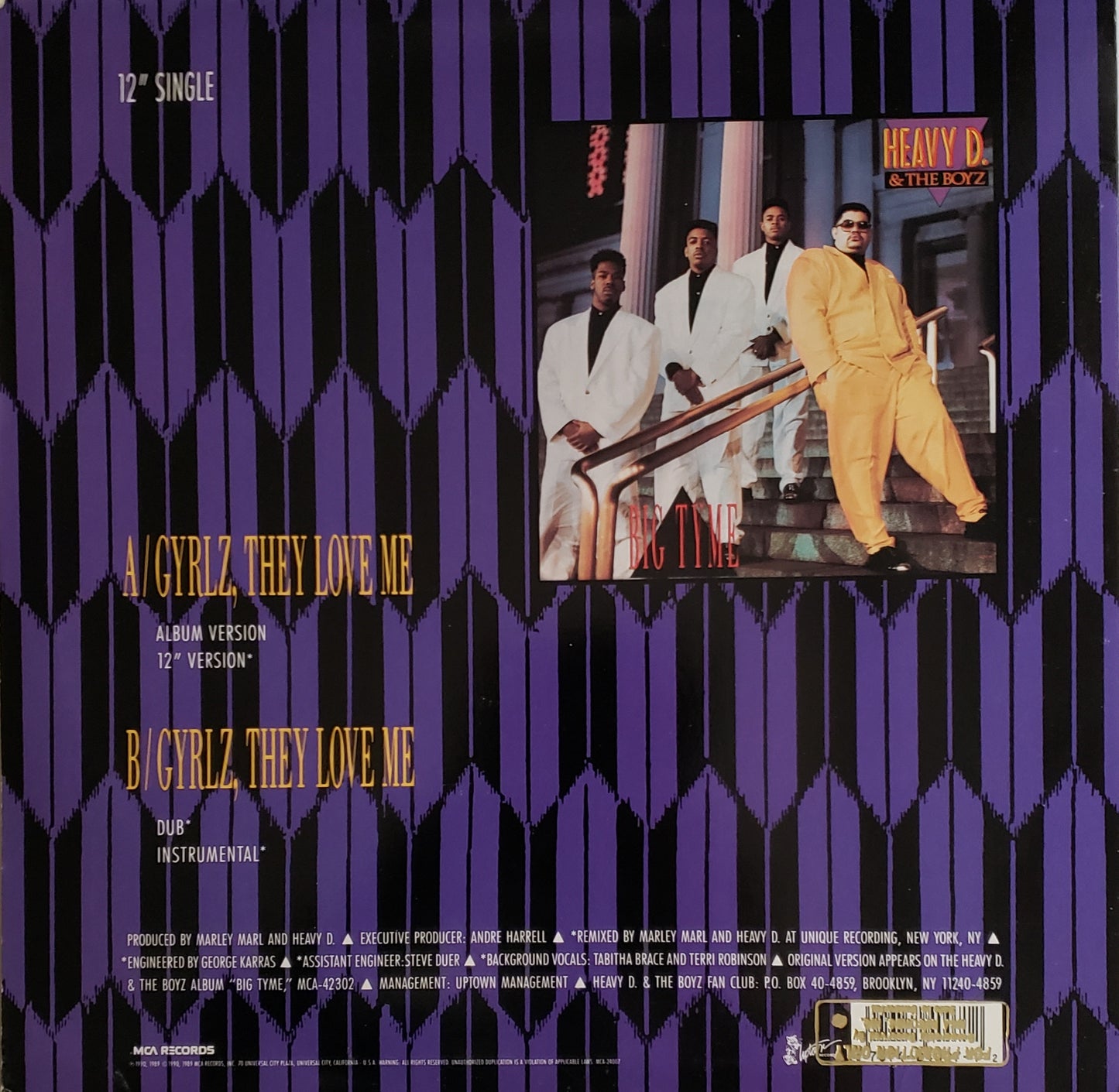 Heavy D. & The Boyz " Girlz They Love Me" (12 ”Vinyl) VINTAGE