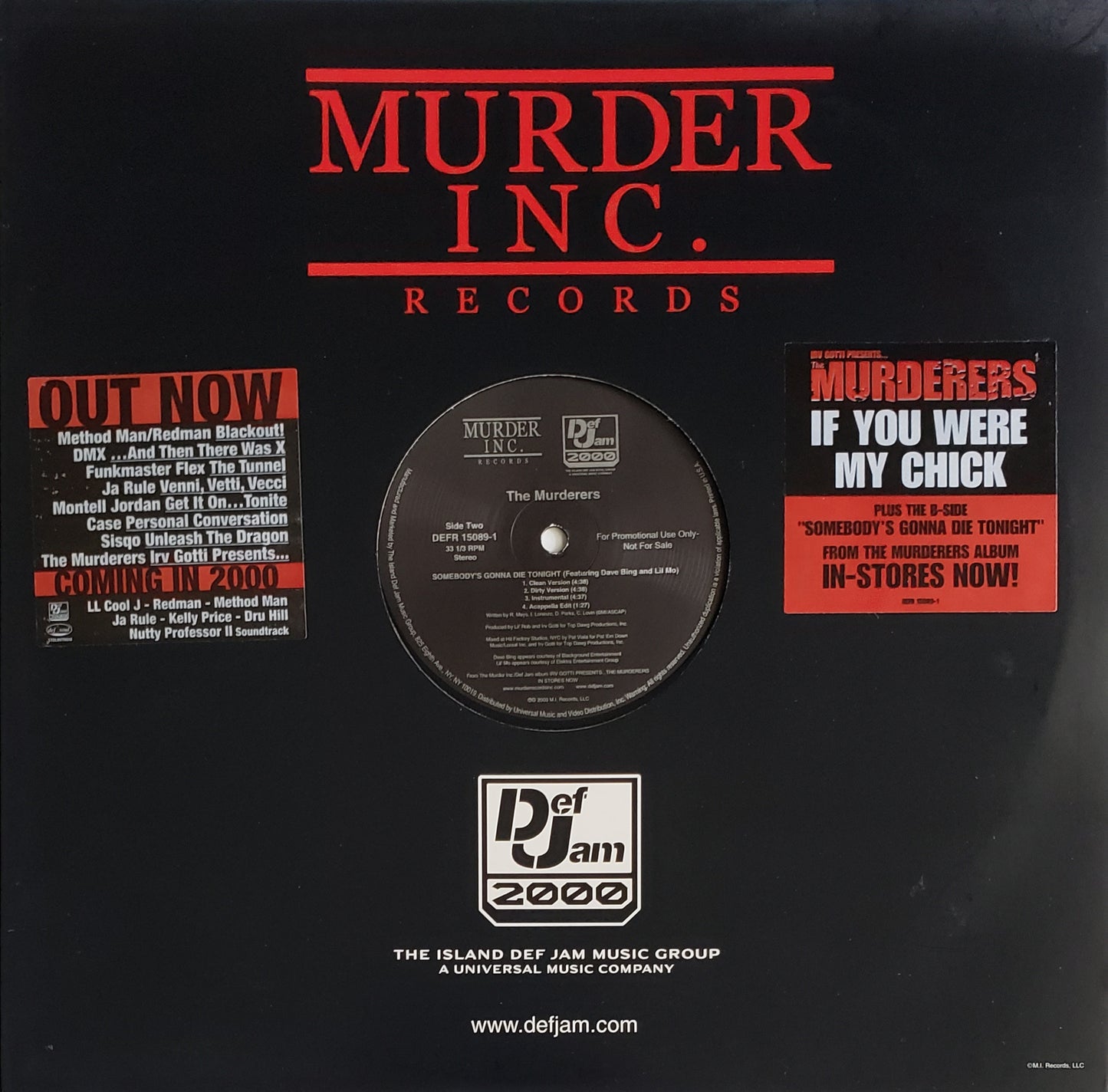 The Murderers "If You Were My Chick/Somebody's Gonna Die Tonight" (12' Vinyl)