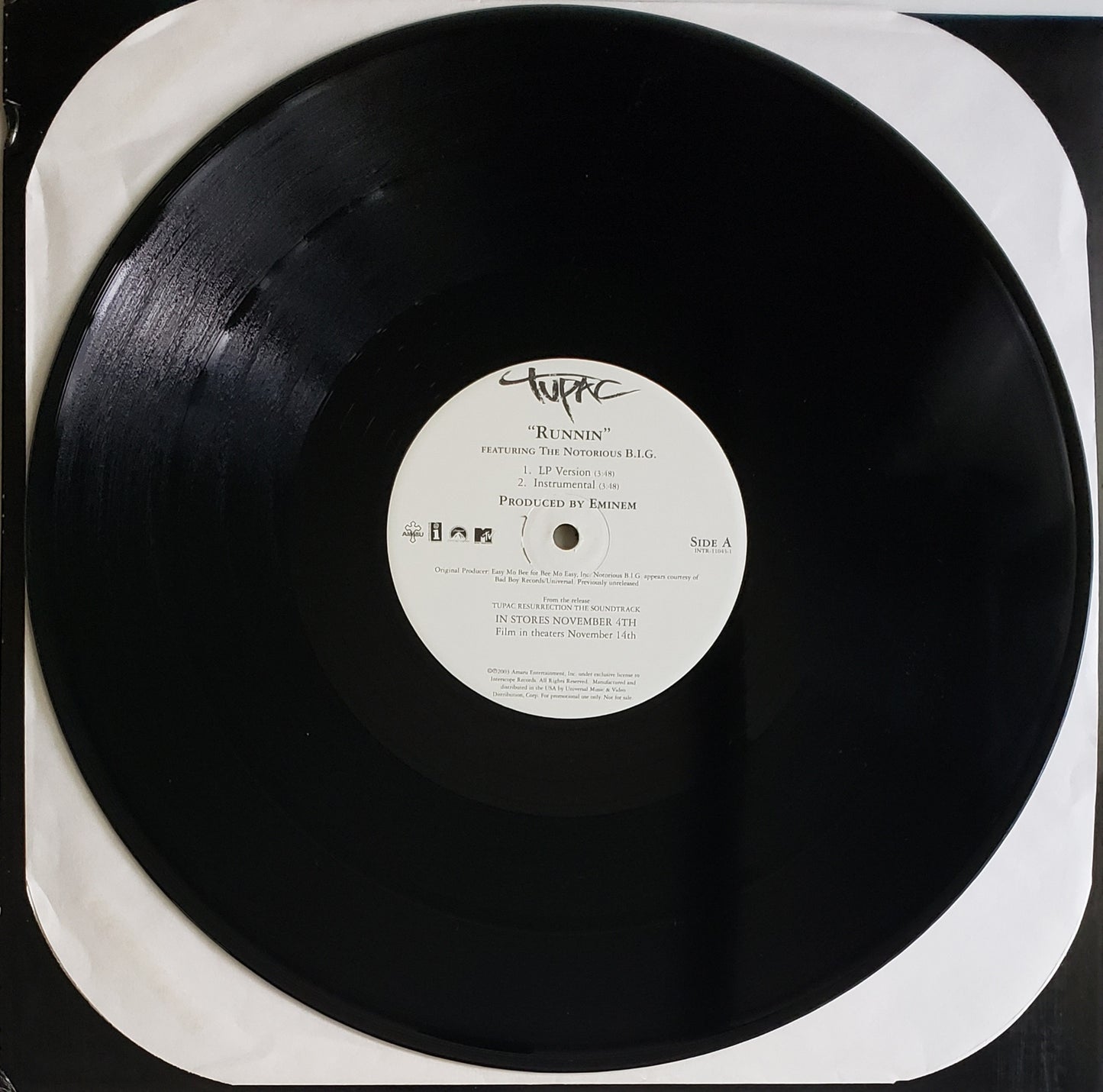 Tupac Runnin featuring The Notorious B.I.G. (12" Vinyl) RARE!!