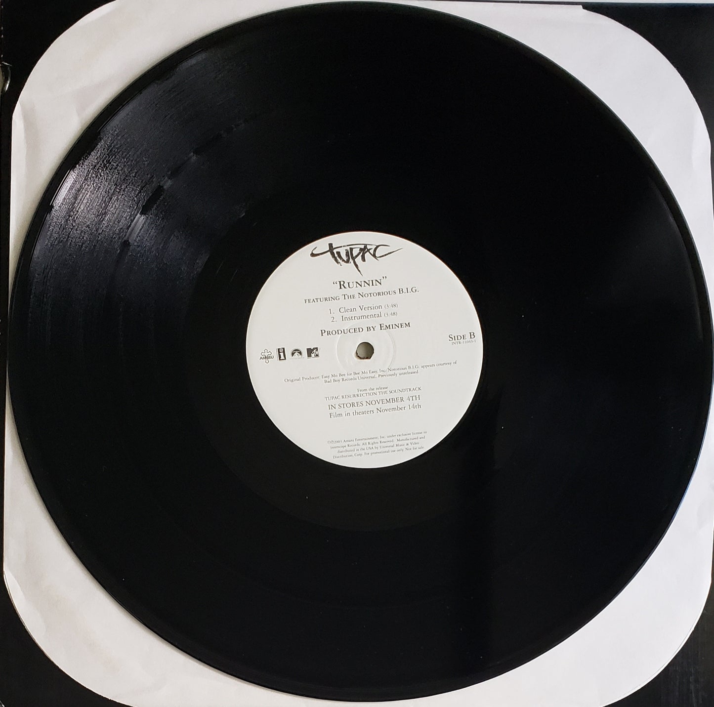 Tupac Runnin featuring The Notorious B.I.G. (12" Vinyl) RARE!!
