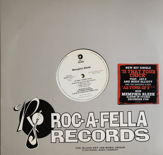 Memphis Bleek featuring Jay-Z Missy Elliot" Is That Your Chick" (12" Vinyl)ORIGINAL!1