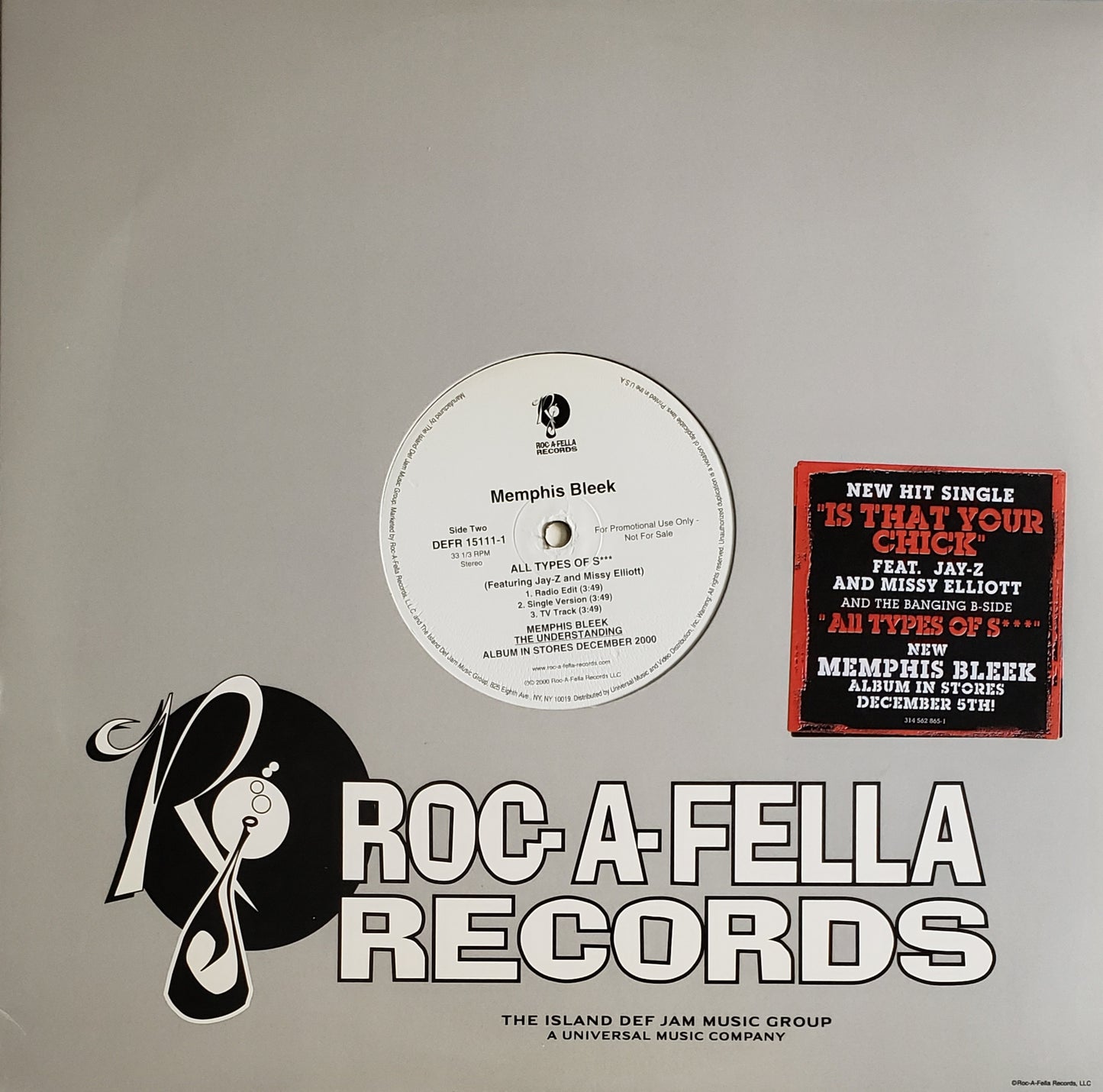 Memphis Bleek featuring Jay-Z Missy Elliot" Is That Your Chick" (12" Vinyl)ORIGINAL!1