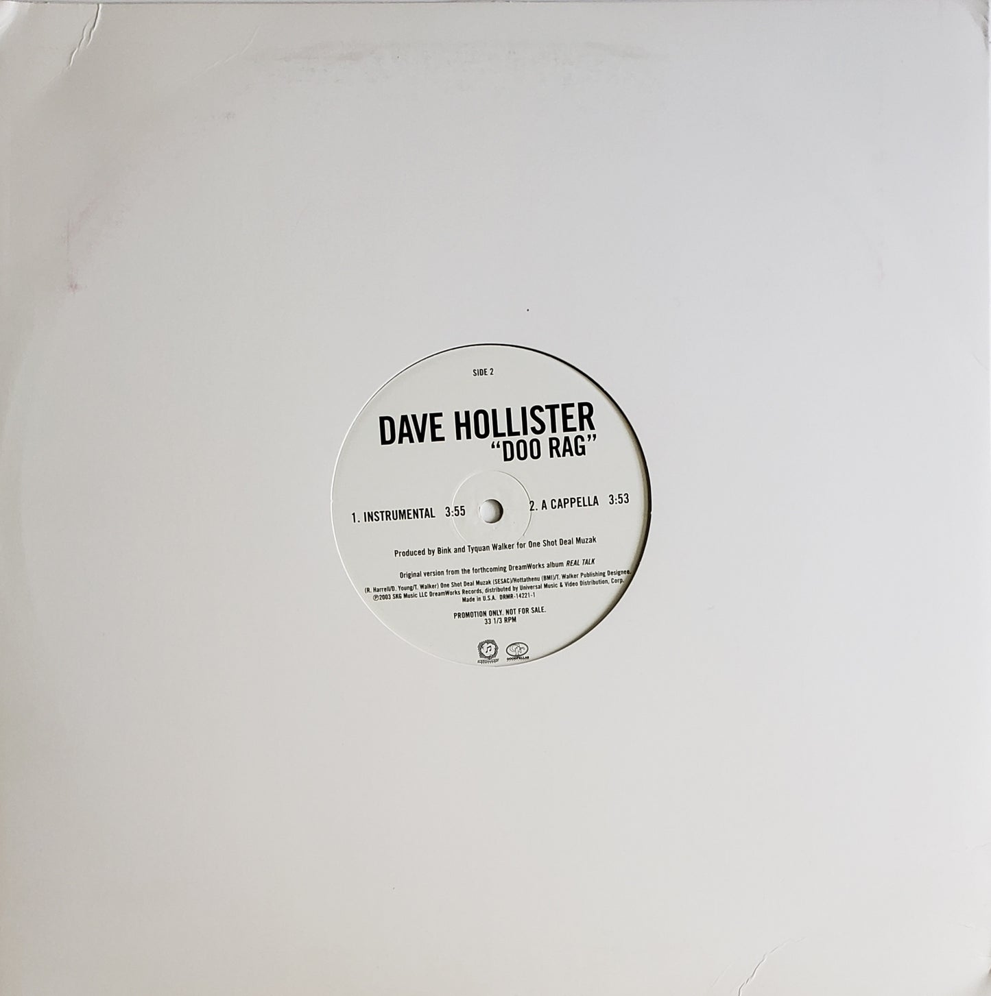 DAVE HOLLISTER "Doo Rag" (12" VINYL)