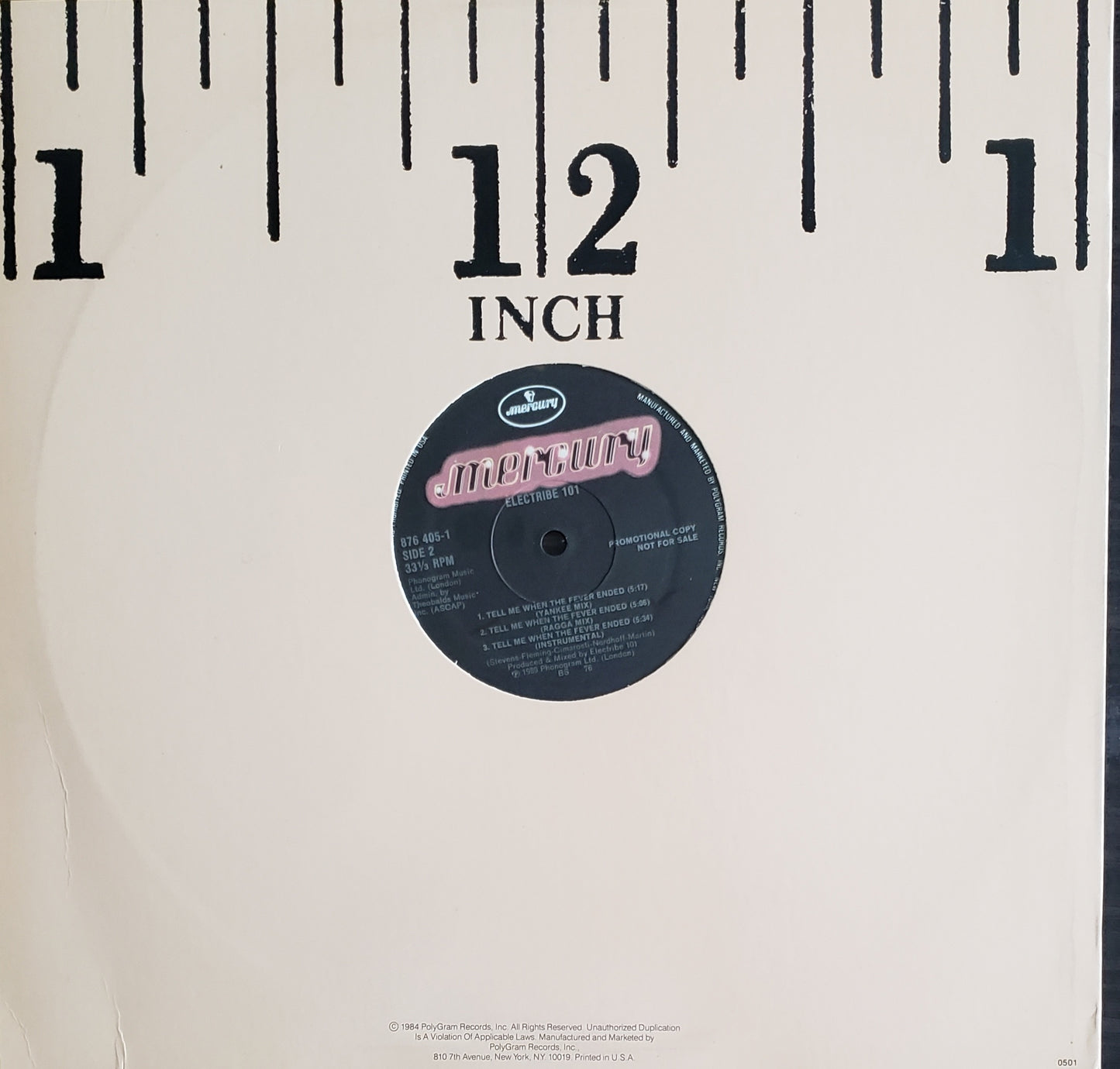 ELECTRIBE 101~Tell Me When The Fever Ended (12" Vinyl) Vocal House