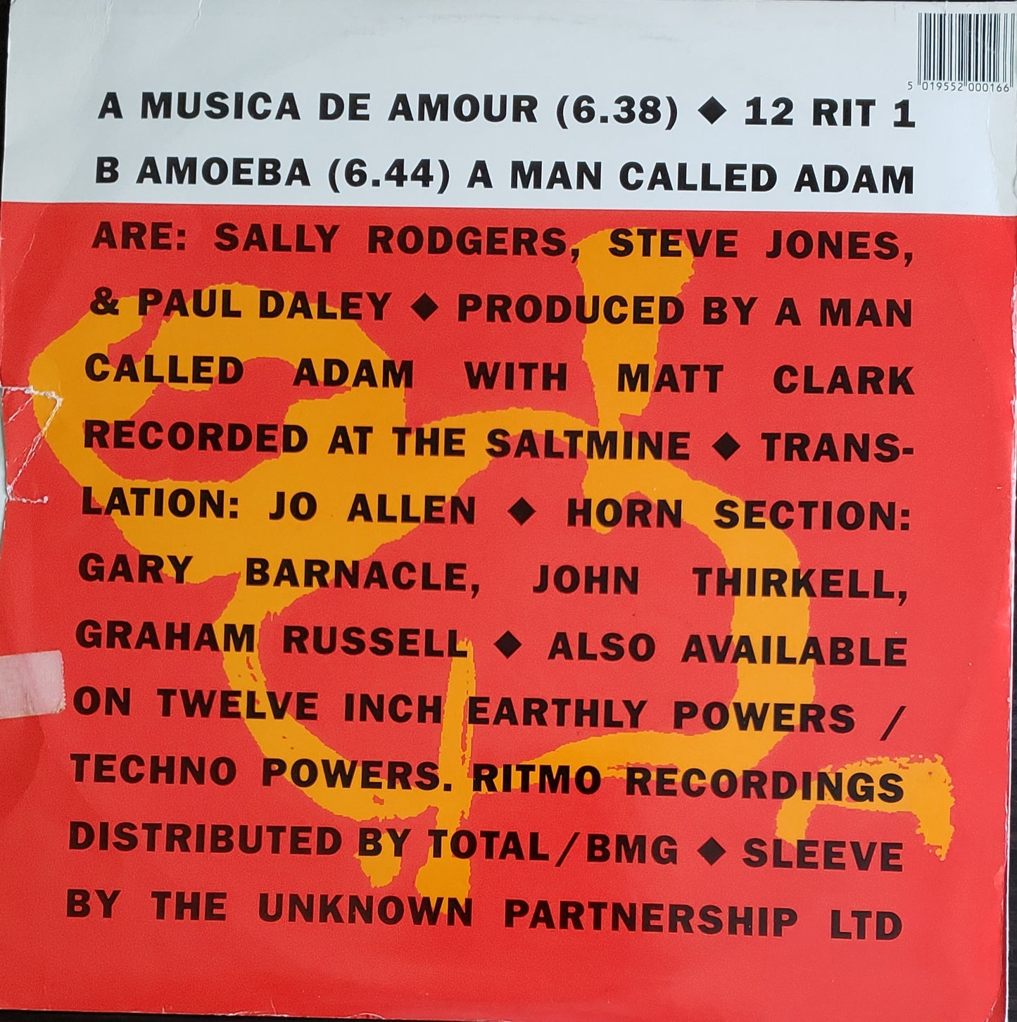 A Man Called Adam "Musica De Amor /Amoeba" (12"Vinyl) Vintage House-RARE!!