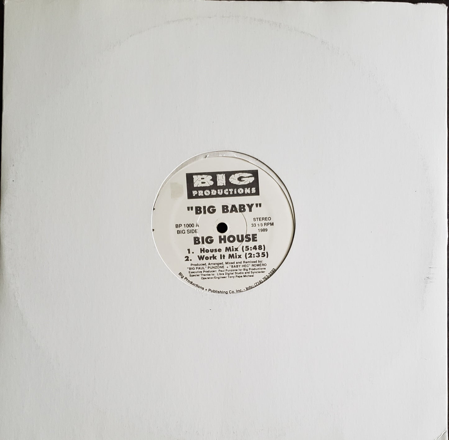 Big Baby – Big House (12" Vinyl) Vintage House