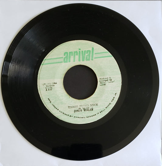 Josey Wales "Three Blind Mice" (7" Vinyl 45 RPM) Vintage Reggae