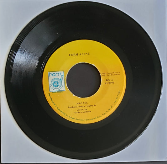 Coco Tea "Form A Line" (7" Vinyl 45 RPM) Vintage Reggae