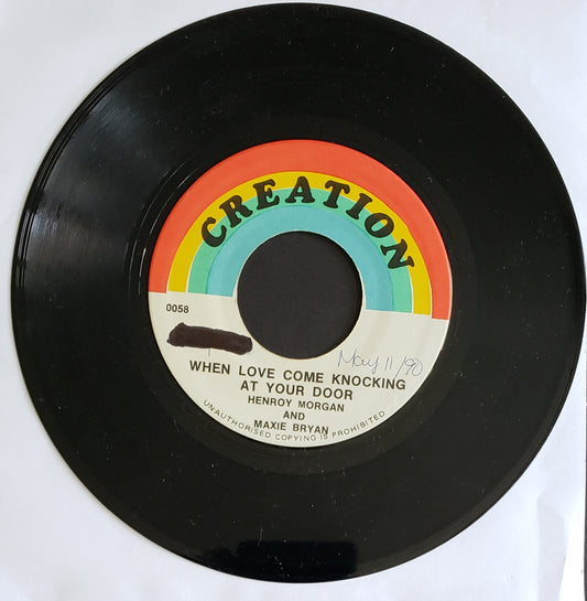 Henroy Morgan & Maxie Bryan "When Love Come Knocking At Your Door" (7" Vinyl)Reggae