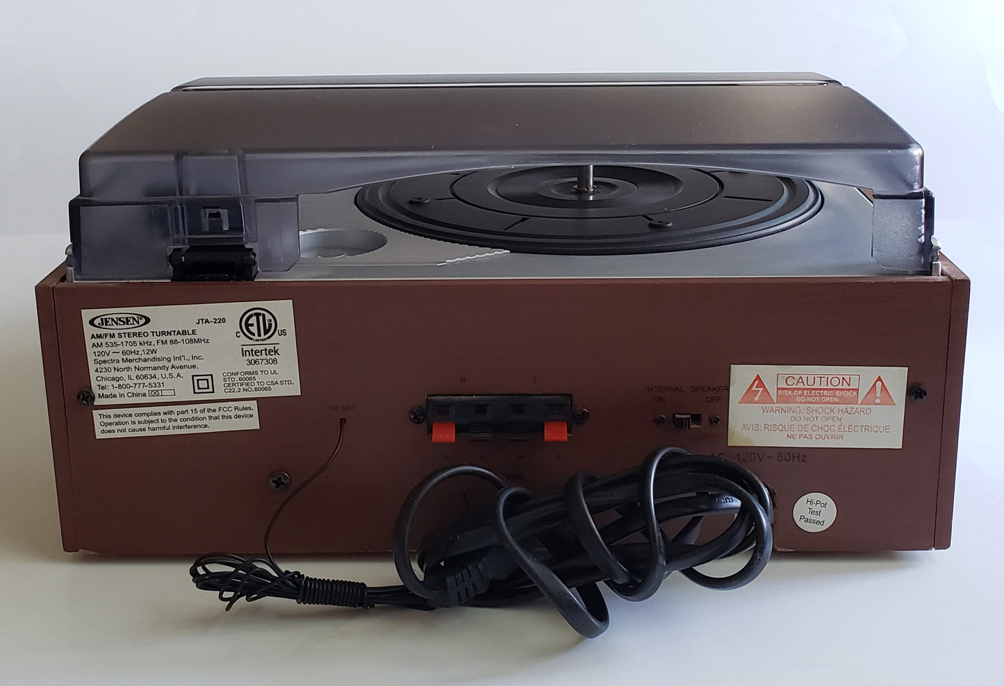 Jensen 3-Speed Stereo Turntable with AM/FM Stereo Radio