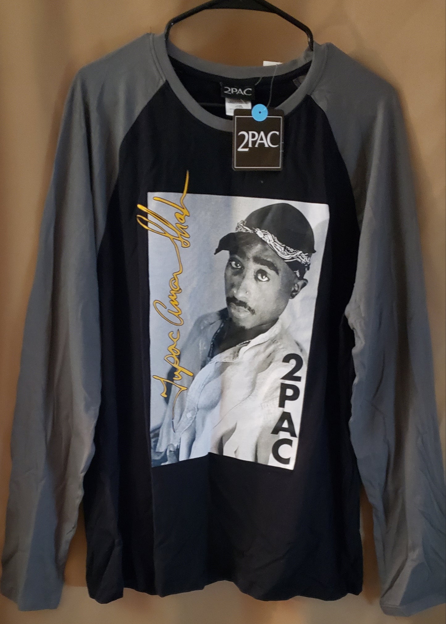 2Pac Shakur Long Sleeve Classic Hip Hop T-Shirt(XL-TG)