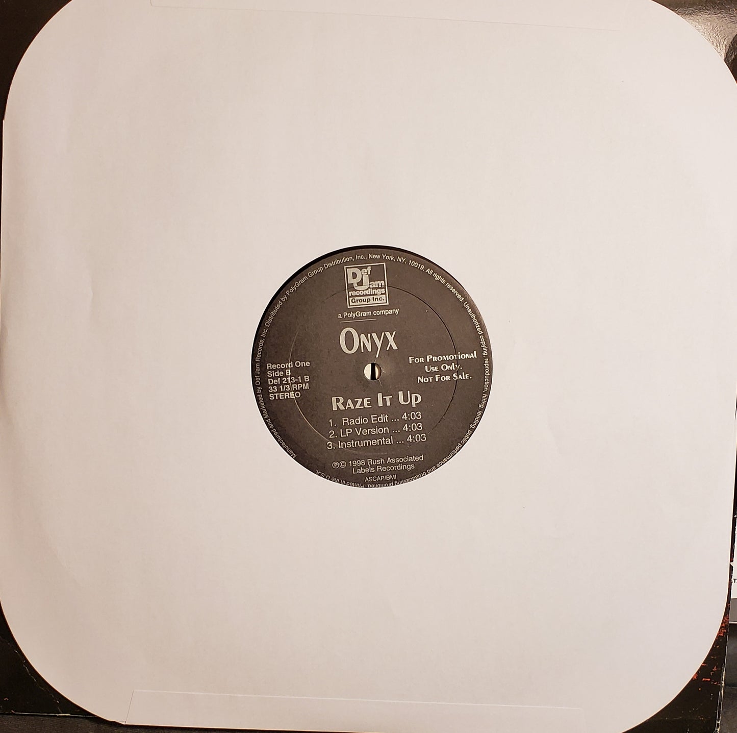 ONYX featuring DMX "Shut 'Em Down/Raze It Up" (2X LP Vinyl Album) RARE!!