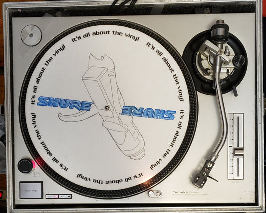 SHURE- 12 Inch (2)Turntable Slipmat  Phonograph LP Vinyl Record-White Acrylic