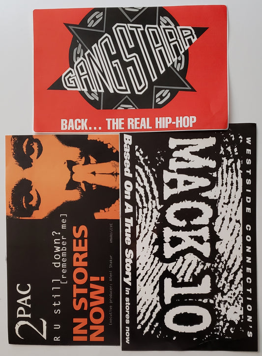 2PAC, MACK 10 & GANGSTARR Rap Stickers (Bundle)