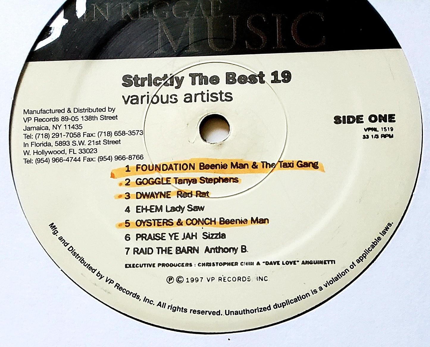 STRICTLY THE BEST 19-DANCEHALL REGGAE COMPILATION LP Vinyl