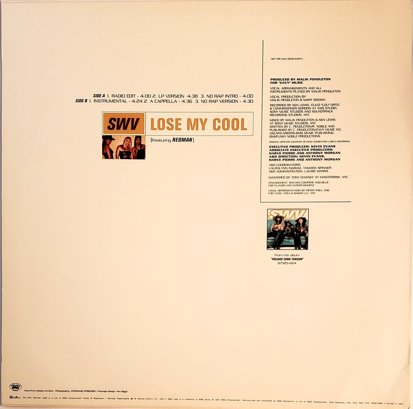 SWV Featuring Redman – Lose My Cool 12" Vinyl Record