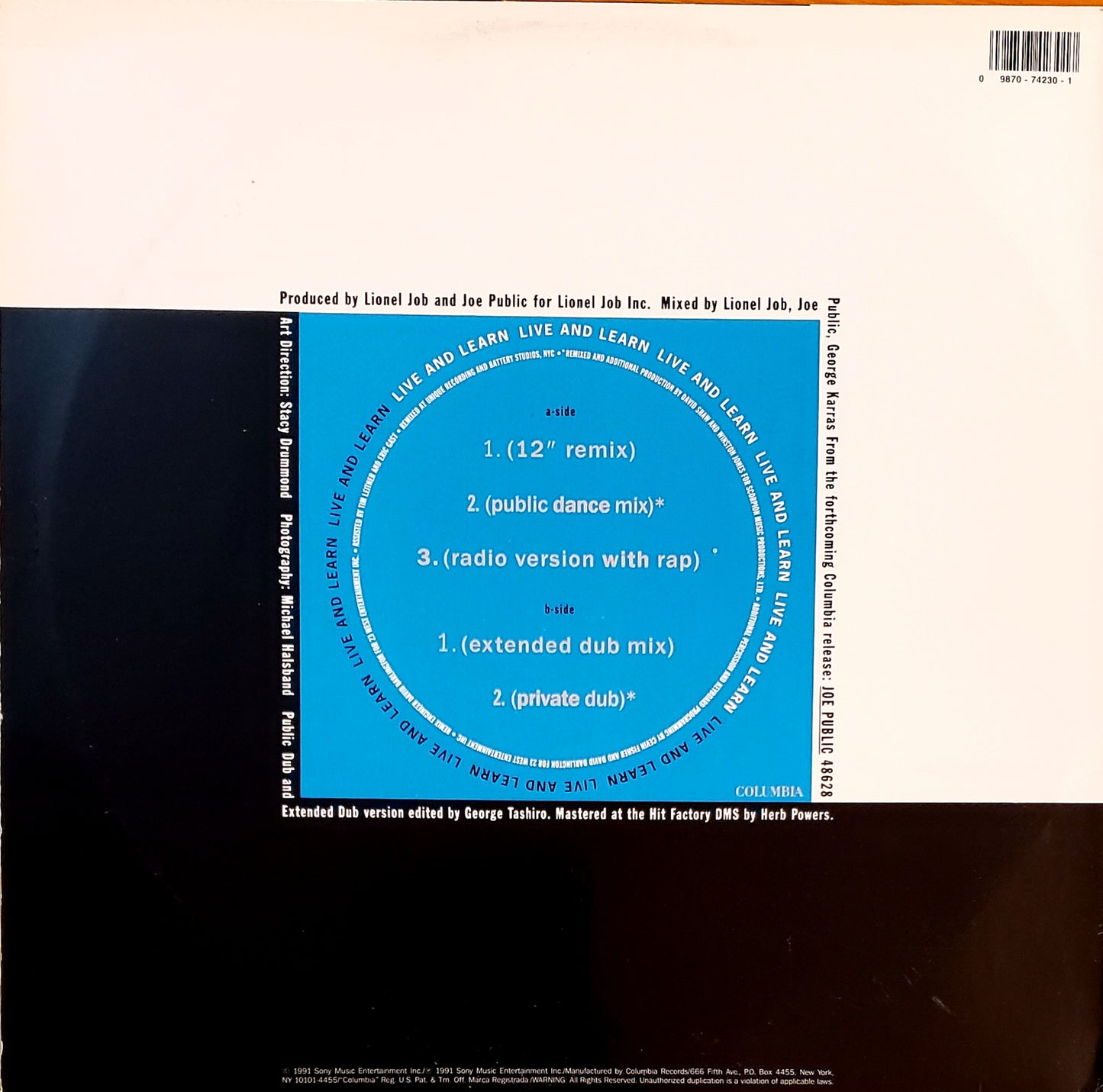 JOE PUBLIC LIVE AND LEARN (12” Vinyl Record)