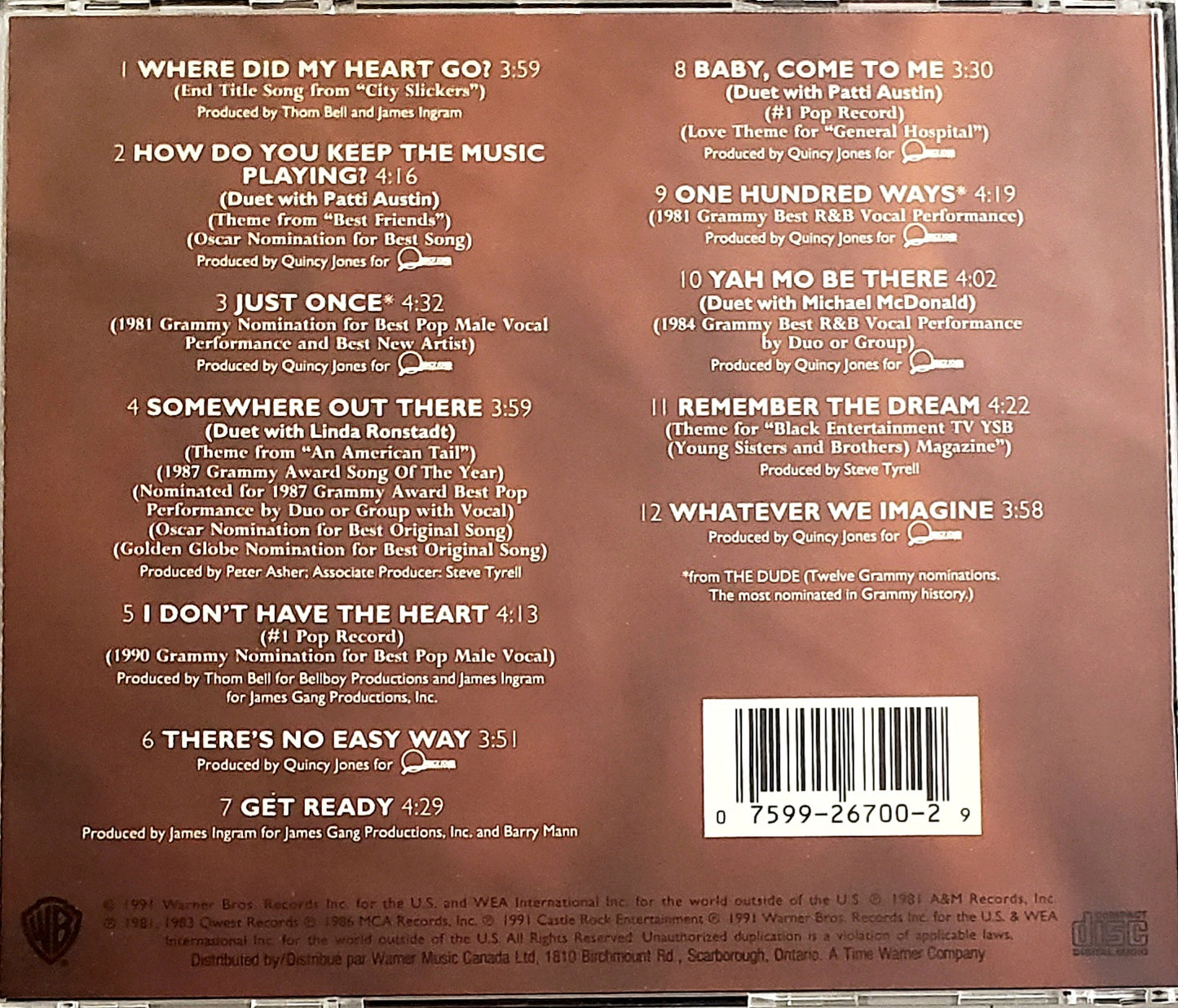 James Ingram – Greatest Hits (The Power Of Great Music-CD)