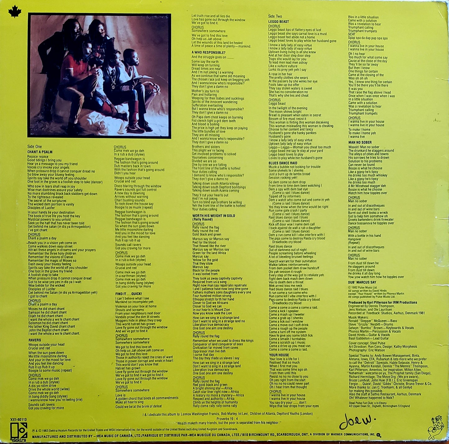 STEEL PULSE "TRUE DEMOCRACY" LP Album 1982