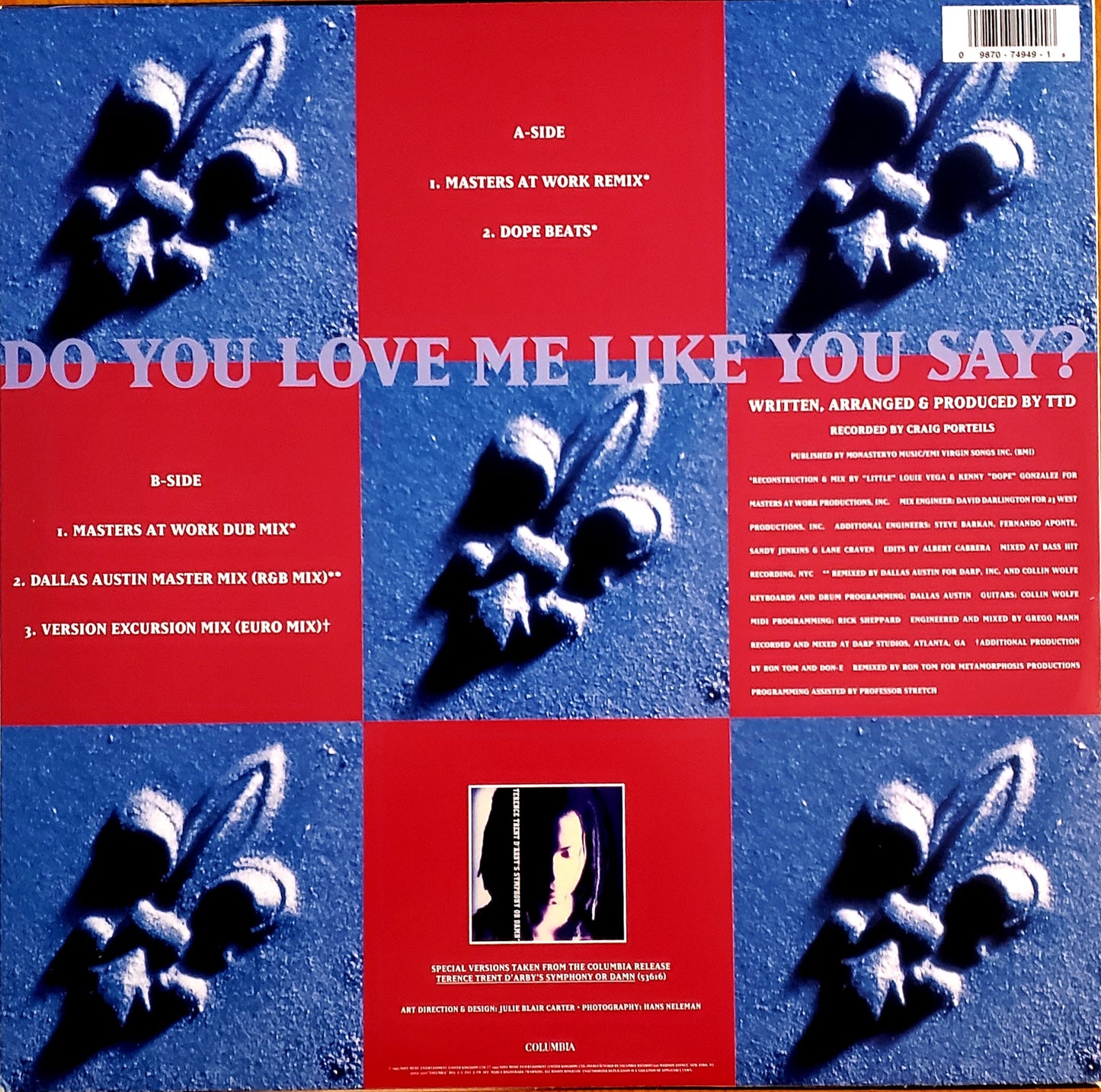 Terence Trent D'Arby "Do You Love Me Like You Say?" 12" LP Vinyl