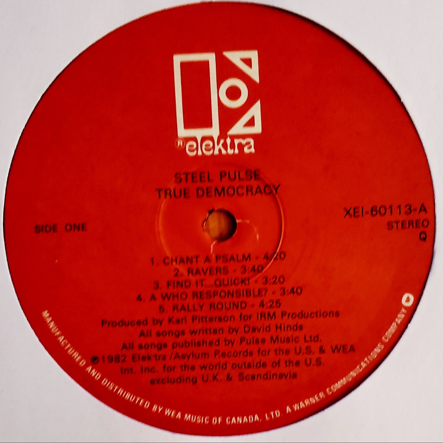 STEEL PULSE "TRUE DEMOCRACY" LP Album 1982