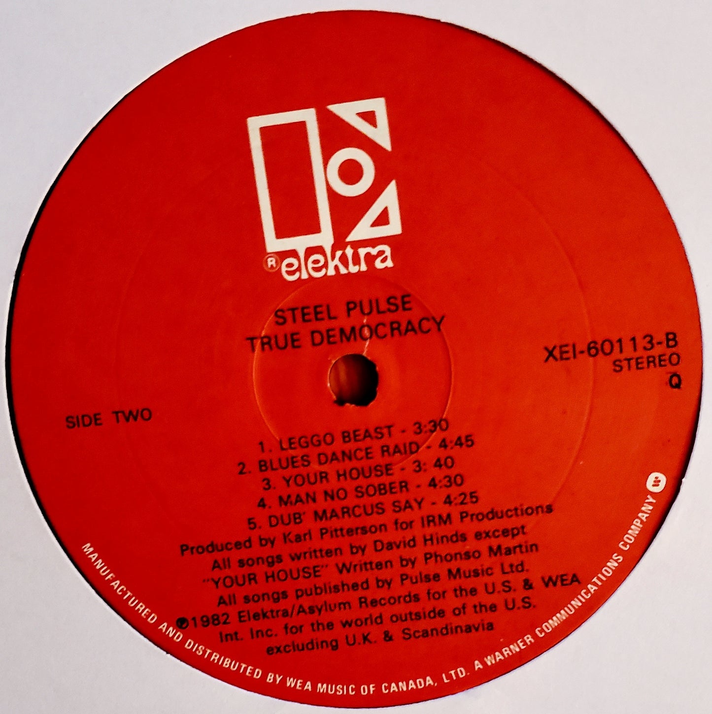 STEEL PULSE "TRUE DEMOCRACY" LP Album 1982