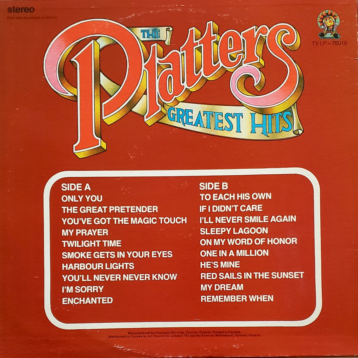 The Platters – Greatest Hits LP (Vinyl Record)