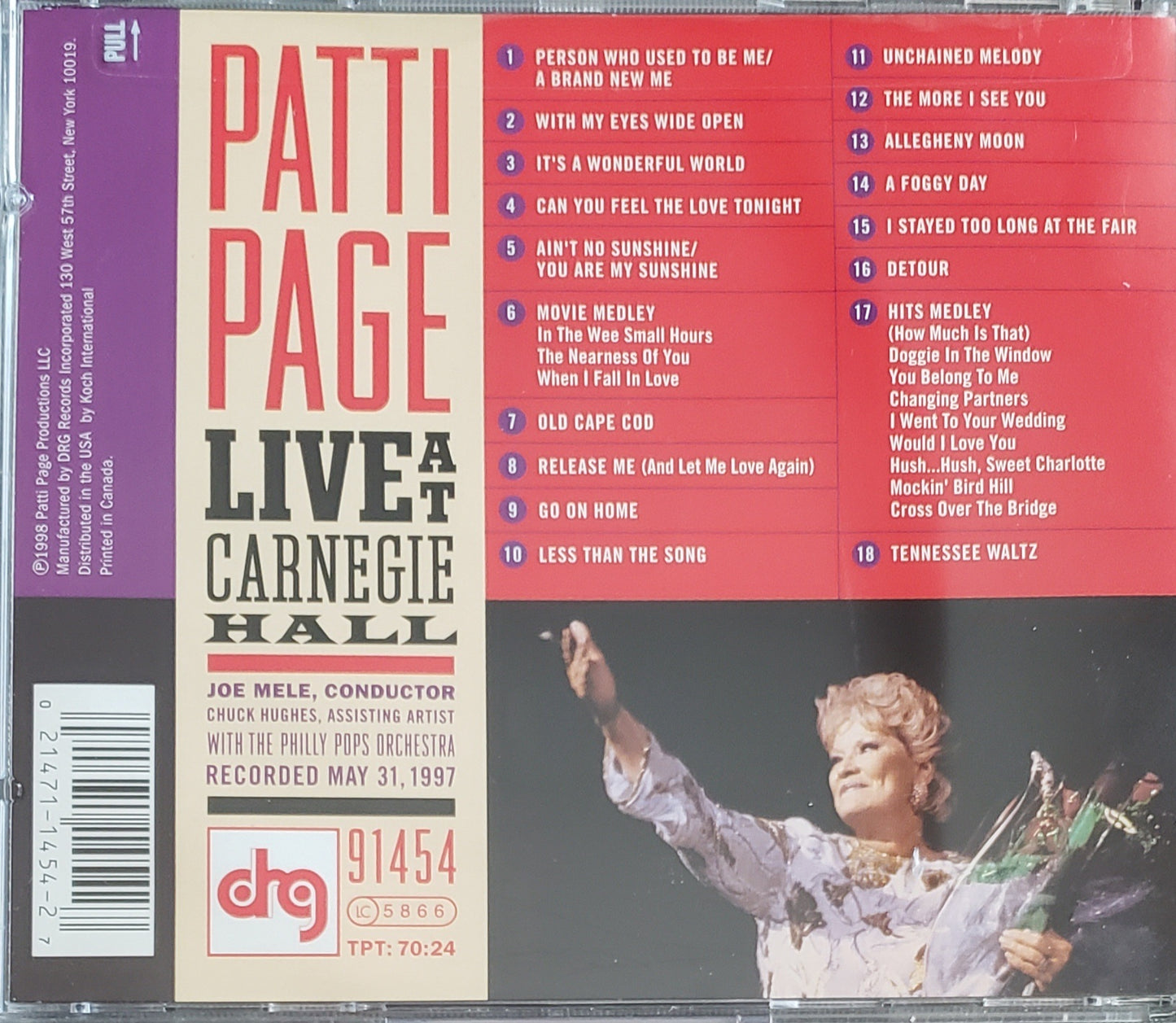 Patti Page : Live at Carnegie Hall (CD)