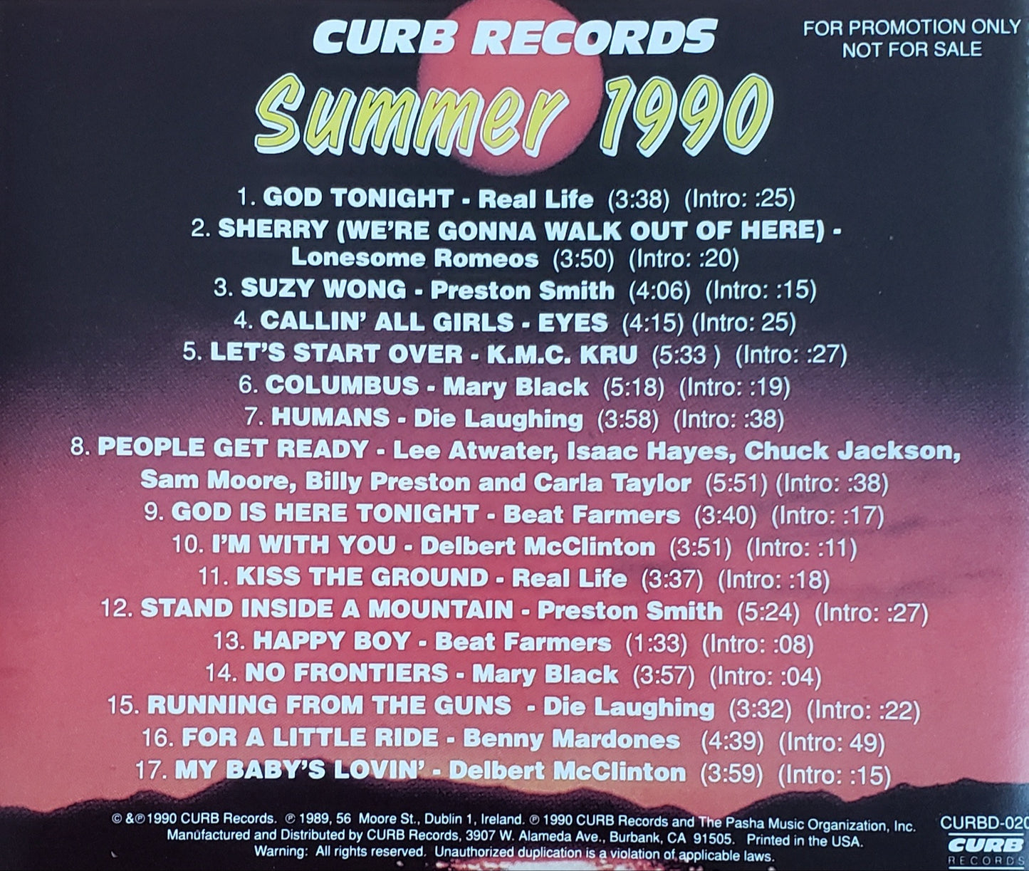 Curb Records" Summer 1990" (CD Album)